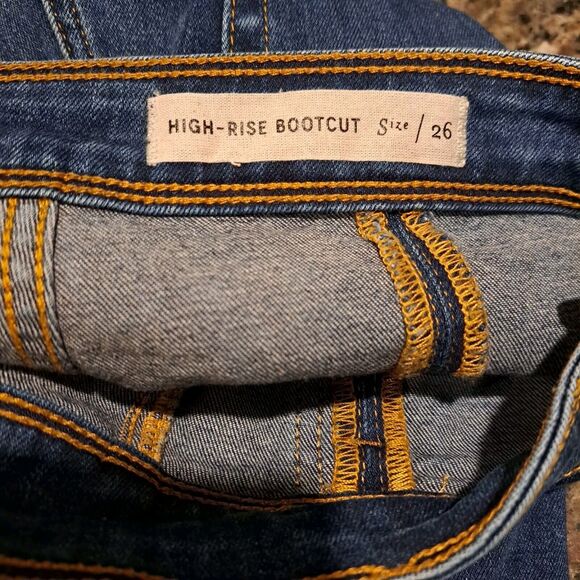 Anthropologie Pilcro And The Letterpress High-Rise Bootcut Jeans Side-Zip Sz 26 - Picture 7 of 12